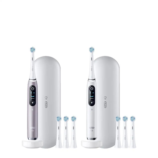 Oral-B iO9 Twin Pack, Rose Quartz + White Alabaster